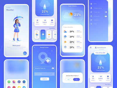 Weather app design appdesign uiux