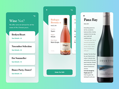 Wine Mobile App Design adobexd branding design ecommerce figma mobile app typography ui ux wine app