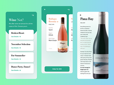 Wine Mobile App Design