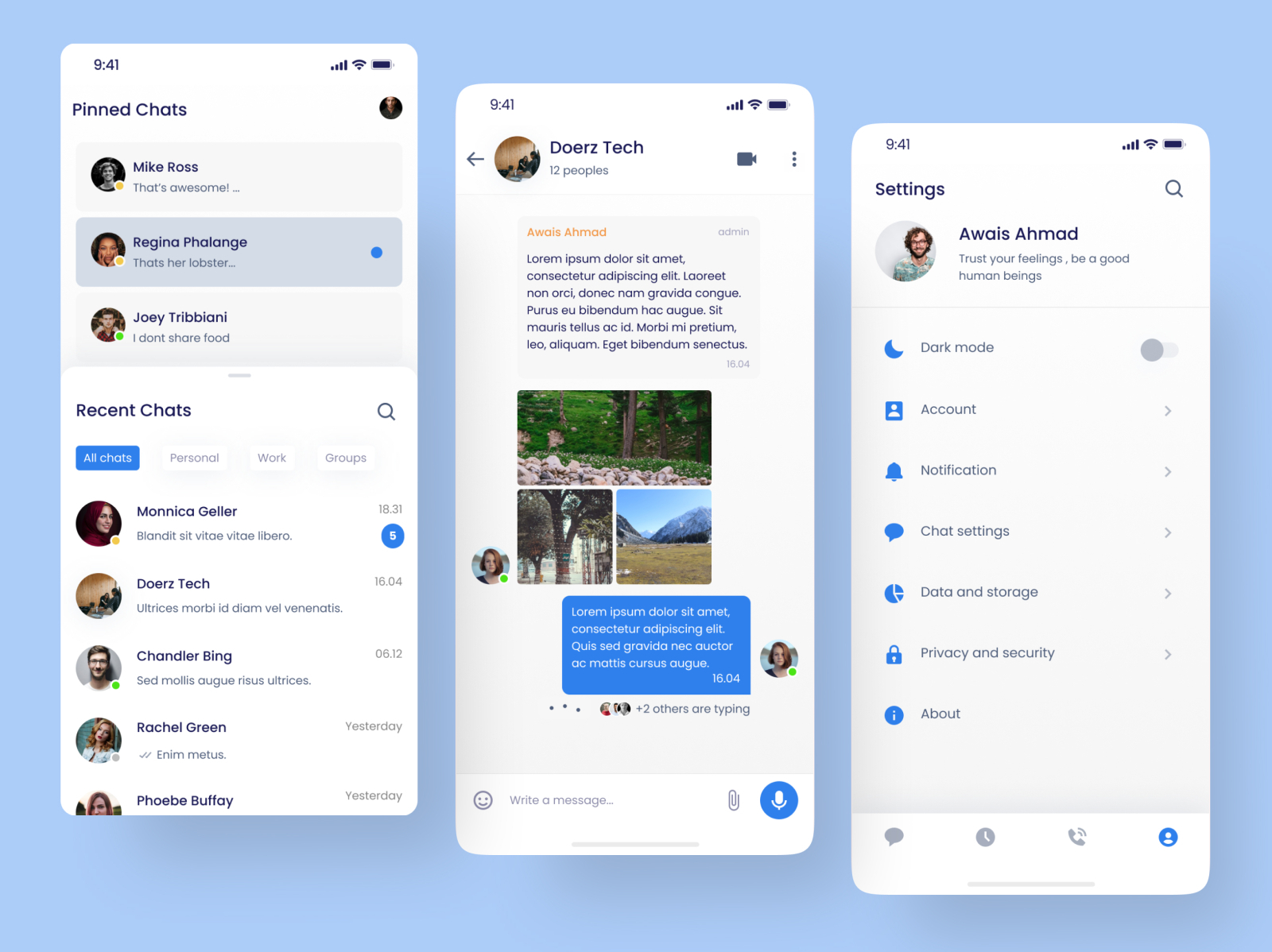 Messenger Messaging Mobile App. by Awais Ahmad on Dribbble