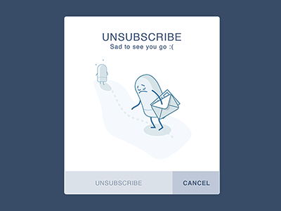 Unsubscribe character email flat illustration unsubscribe