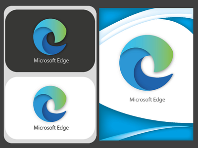 Microsoft Edge... designing gradient logo graphic illustrator microsoft microsoft edge