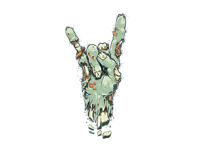 Rock Zombie horns illustration rock zombie
