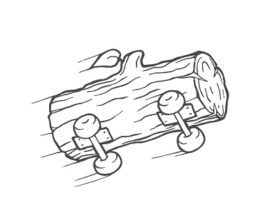 Runaway Log illustration log skate skater sticker