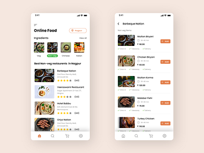 Online food delivery App apple application ui ios mobile design mobile ui ui design ux design uxui