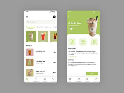 Online Tea Shop android app design application ui design ios online tea shop ui ui design ux ux design uxui