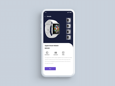 E-commerce App Product Detail Screen application ui design ios mobile design mobile ui ui ui design ux ux design uxui watch shops
