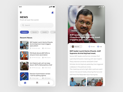 NEWS App Screens application ui design ios ios app design mobile design mobile ui news app news app ui ui ui design ux ux design uxui