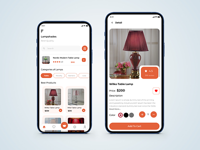 Online Table Lamp 2x android app design application ui design ios mobile ui ui ux ux design