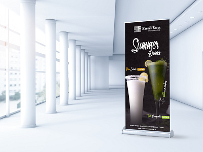 Summer Drink | Rollup-Design | Savour Food a4 design branding company profile creative design design illustration logo ui ux vector