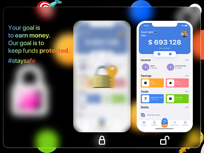 Plan-finance with an extra level of privacy app design app store appstore challenge finance finance tracker glass glassmorphism ios ios app mobile privacy protection screenshot security sketch tracker ui