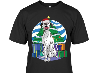 Dalmatian Dog Cute Santa Christmas Gift.