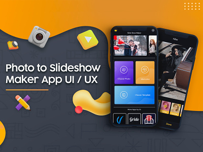 Slideshow Maker App UI/UX adobe photoshop