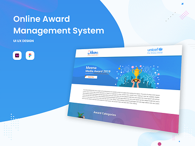 Online award management system adobe xd web design