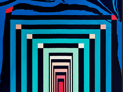 Path Waves abstract blocks colors design flow gradient hallway maze path pattern yoga