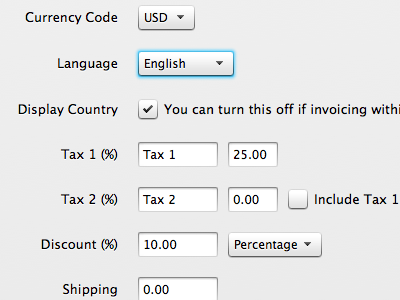 The Invoice Machine Teaser #2 border image css3 field form select select box ui