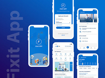 Fixit App Design app design mobile app design modern ux