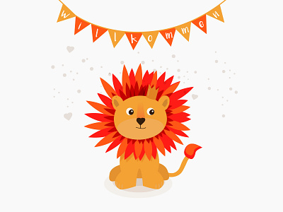 Illustration / Carddesign birth birthday card card card design creative design illustration lion ui vector