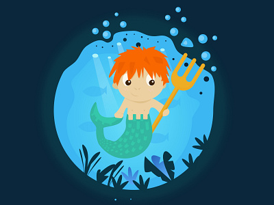 Aquarius aquarius astrology creative design illustration mermaid merman water zodiac