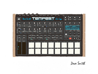 Dave Smith Tempest analog drum machine illustration music music field syntcollection synthesizer