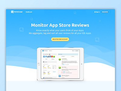 App Store Monitoring - ReviewLoupe Wavy Front flat flat design responsive responsive design responsive webdesign web web design webdesign