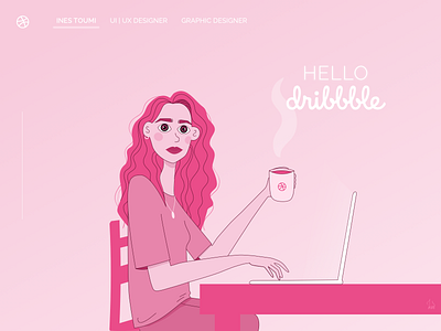 Hello Dribbble! design dribbble first shot flat graphic design hello hello dribbble illustration ui ux vector web design welcome welcome shot