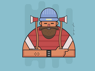 woodsman design flat illustration minimal ui