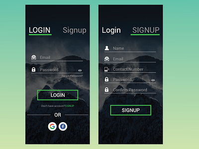 Daily UI 001- Login & Signup Page