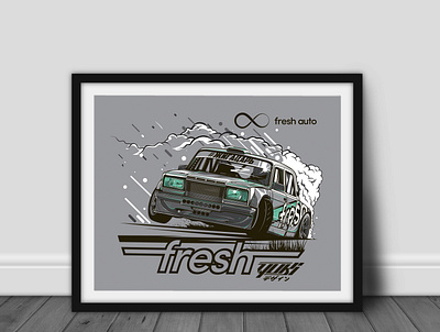 Poster Fresh Auto car design graphic design illustration vector