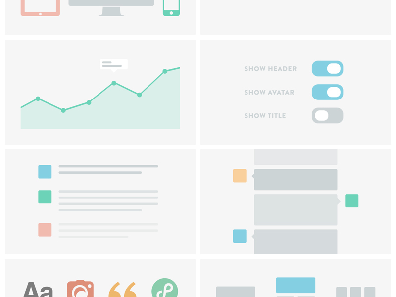 Feature Illustrations features flat illustrations minimal pastel precrafted themes tumblr