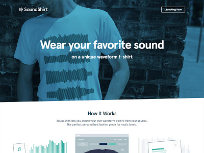 SoundShirt Landing Page apparel custom header landing page music personalization photography shirt soundshirt startup t shirt