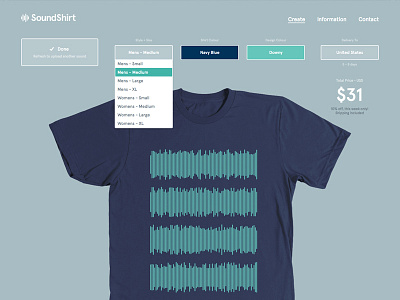 Soundshirt Create Page apparel colors custom flat music personalization shirt soundshirt startup t shirt ui ux