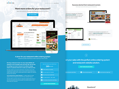 Orders2me promo page conversion landing page marketing restaurant saas startup ui ux web design web designer