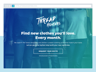 Thread Hunters landing page conversion landing page marketing ui ux web design web designer