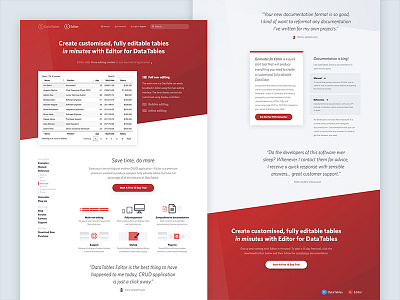 DataTables Editor Landing Page landing page startup web design website