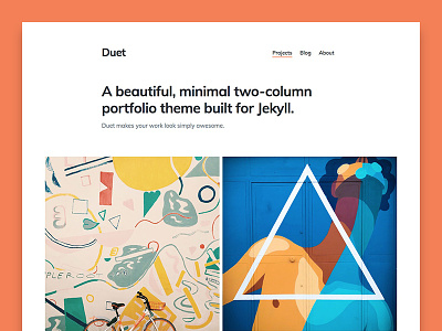 Duet – portfolio Jekyll theme blog jekyll jekyllrb portfolio static themes web design website