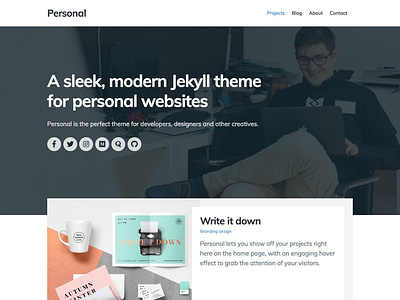 Personal Jekyll Theme jekyll personal personal blog portfolio static site theme web design website