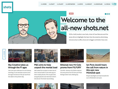 shots.net re-design blog front end development magazine news portfolio video web design