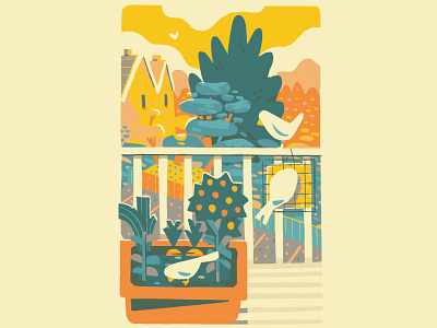 View from the fire escape illustration