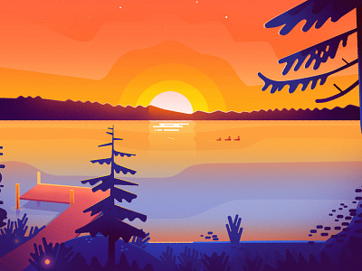 Loon Lake design illustration texture