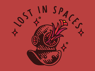 Lost in Spaces handrawn illustration type