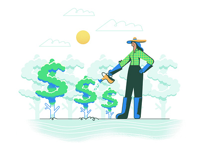 Money grows on trees illustration texture