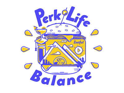 zestful perk life balance branding illustration