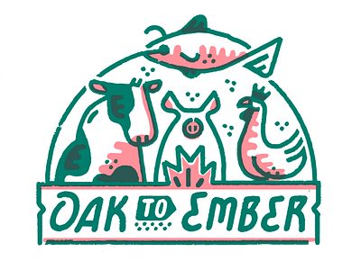 Oak To Ember branding handrawn illustration typeface
