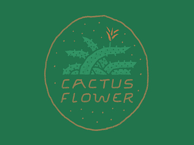 Cactus Flower branding design handrawn illustration texture