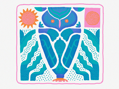 Owl Vase design illustration texture