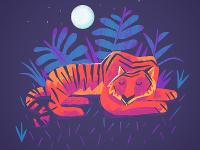 Tiger Dreams illustration texture tiger