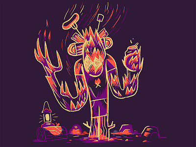 Campfire Monster campfire illustration