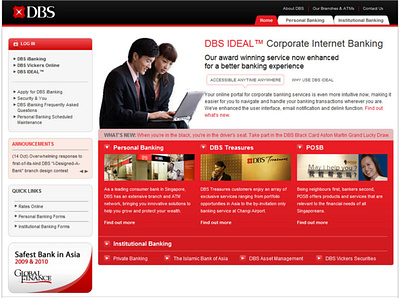 DBS Bank website design