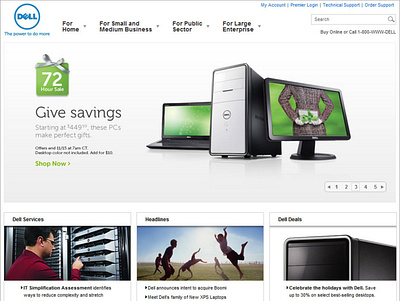 Dell website design